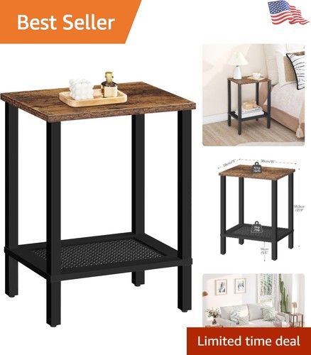 Rustic brown small - end, table